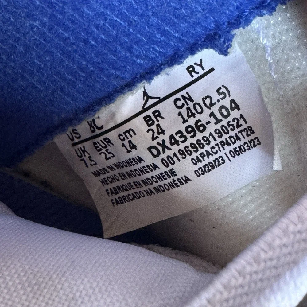 Size 8c - Nike Jordan Stadium 90 TD Boys White Casual Shoe DX4396-104‎